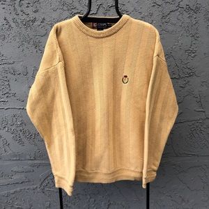 Vintage 90s Chaps Ralph Lauren crewneck sweatshirt 3d woven pattern beige